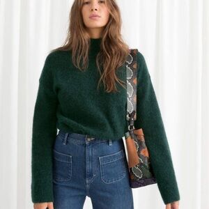 & Other Stories Green Turtleneck Sweater